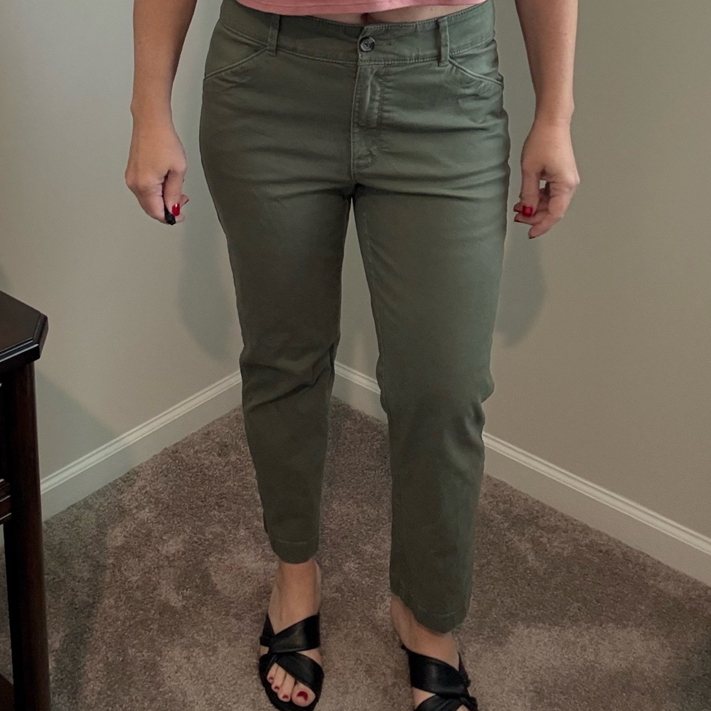LOFT Outlet Green Straight Leg Chinos